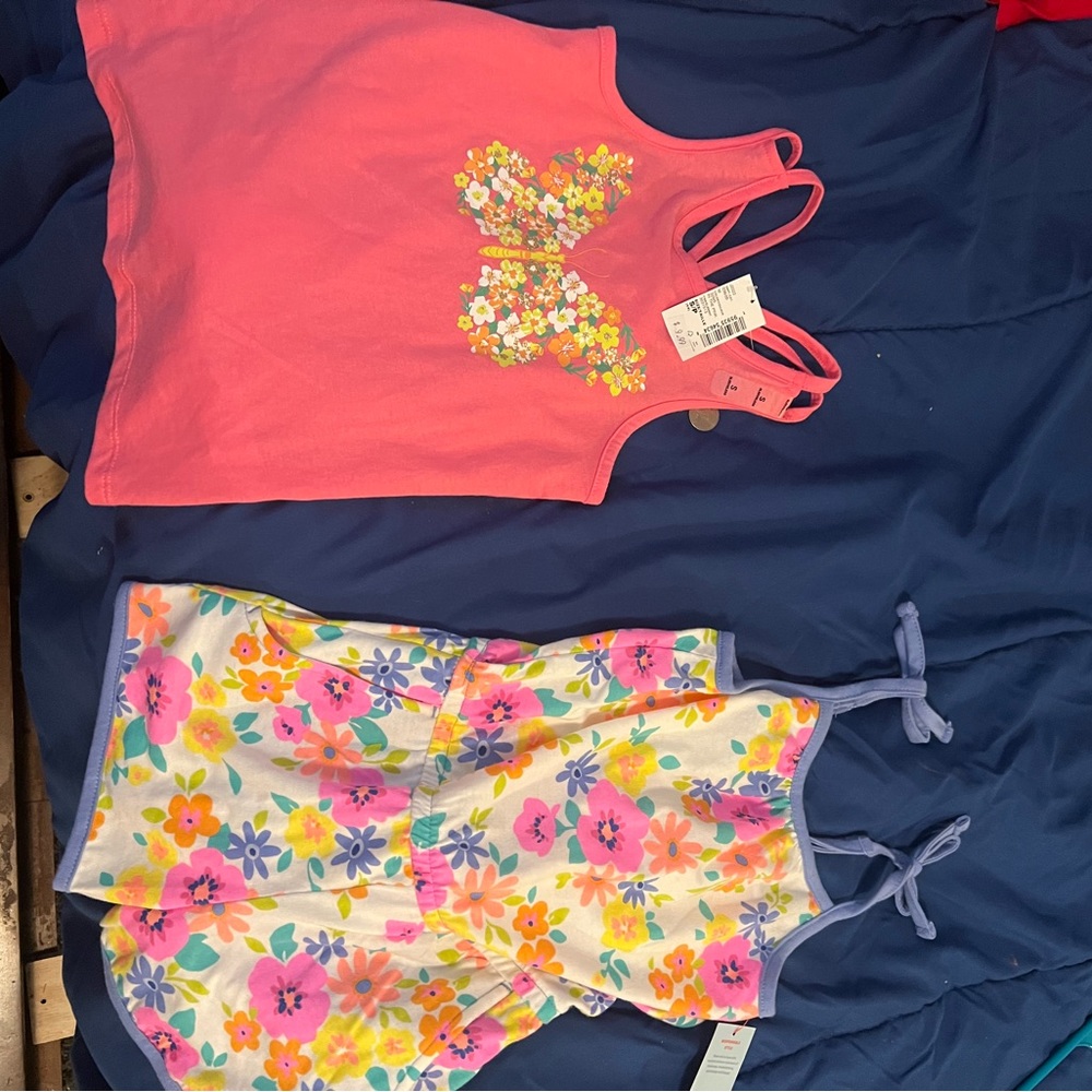 Size 4T girls ROMPER & SHIRT (THATS TWO ITEMS)